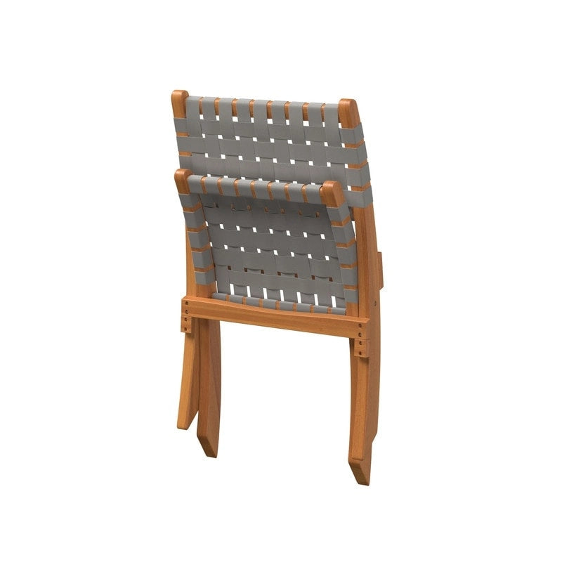 Sava Indoor-Outdoor Folding Chair in Warm Gray Webbing
