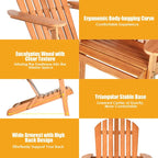 4 PCS Eucalyptus Adirondack Chair Foldable Outdoor Wood Lounger Chair