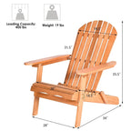 4 PCS Eucalyptus Adirondack Chair Foldable Outdoor Wood Lounger Chair