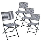 4PCS Patio Dining Chairs Outdoor Wicker Folding Chair Set