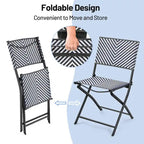 4PCS Patio Dining Chairs Outdoor Wicker Folding Chair Set