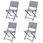 4PCS Patio Dining Chairs Outdoor Wicker Folding Chair Set