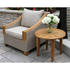 Gray Wicker Teak Sofa Set 4-Piece with Cushions