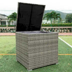 4 Piece Patio Sectional Wicker Rattan Sofa Set with Storage Box