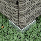 4 Piece Patio Sectional Wicker Rattan Sofa Set with Storage Box