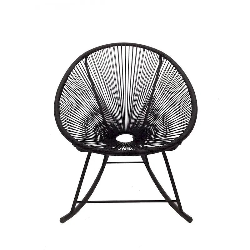 Acapulco Black Vinyl Indoor/Outdoor Rocking Chair