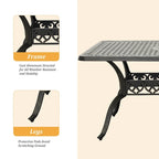 Clihome 71  Cast Aluminum Patio Rectangular Dining Table