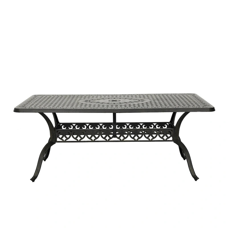 Clihome 71  Cast Aluminum Patio Rectangular Dining Table