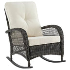 Manhattan Comfort Furttuo Steel Rattan Outdoor Rocking Chair with Cushions