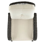 Manhattan Comfort Furttuo Steel Rattan Outdoor Rocking Chair with Cushions