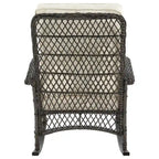 Manhattan Comfort Furttuo Steel Rattan Outdoor Rocking Chair with Cushions