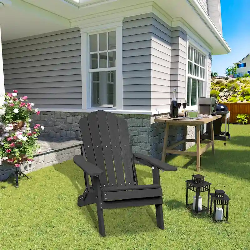 Clihome HIPS Folding Patio Adirondack Chair