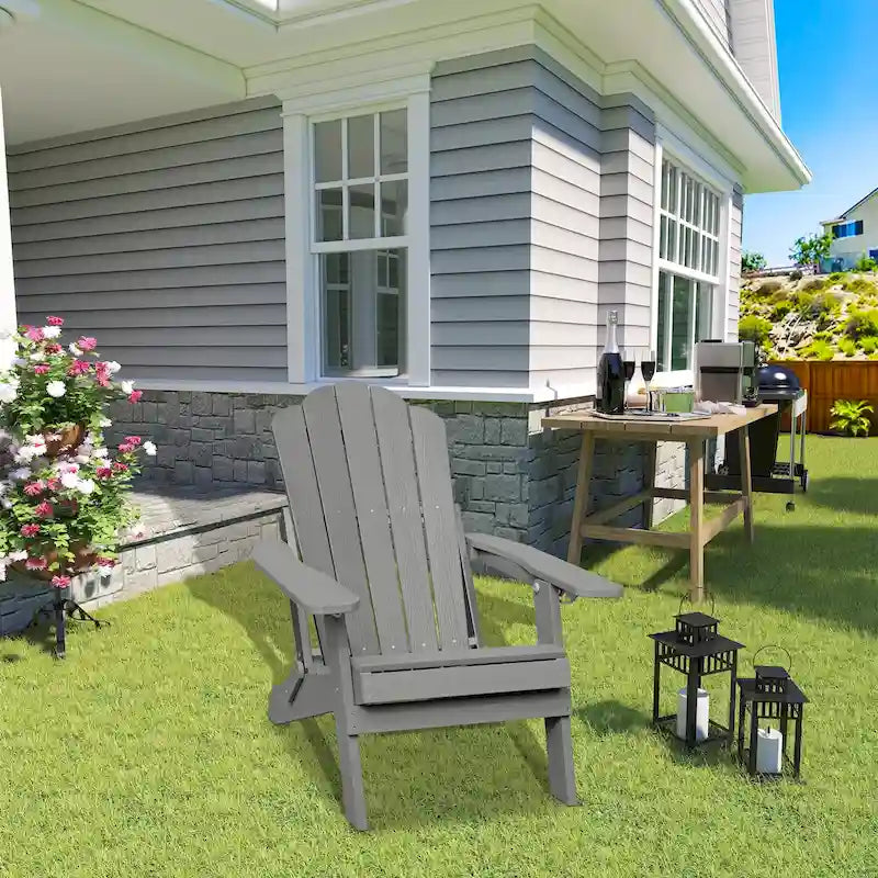 Clihome HIPS Folding Patio Adirondack Chair