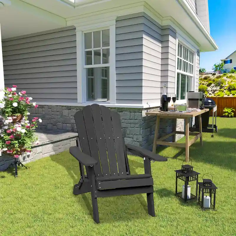 Clihome HIPS Folding Patio Adirondack Chair