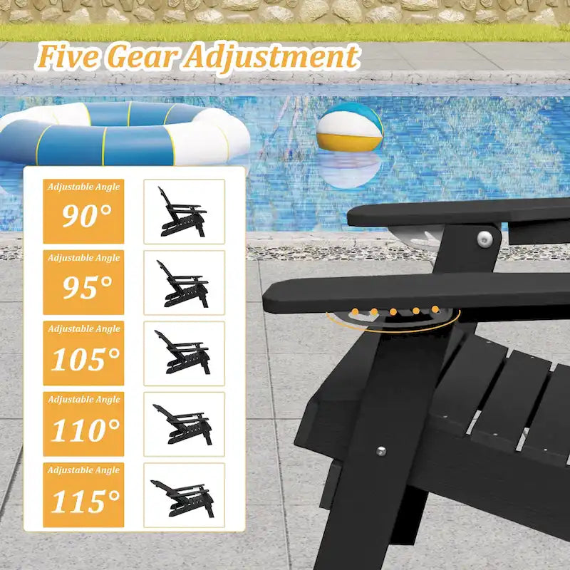 Clihome HIPS Folding Patio Adirondack Chair