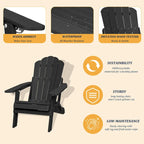 Clihome HIPS Folding Patio Adirondack Chair