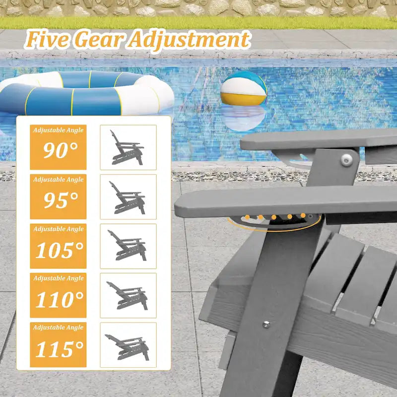 Clihome HIPS Folding Patio Adirondack Chair