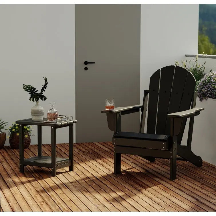 Outdoor Folding Adirondack Chair Patio Chair with Cup Holder