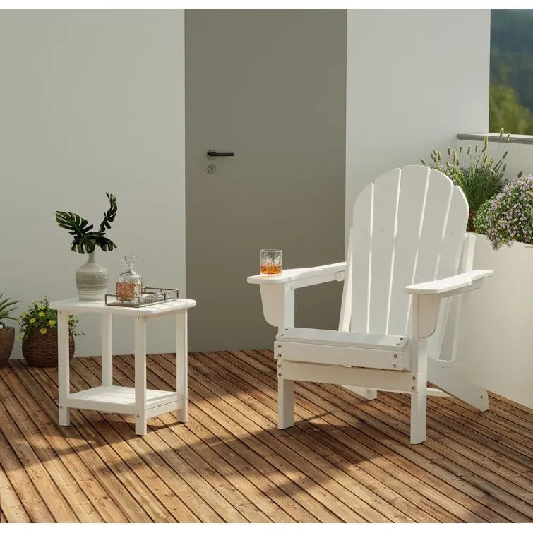 Outdoor Folding Adirondack Chair Patio Chair with Cup Holder