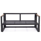 Chelsea 3-Piece Outdoor Aluminum Sectional Set in Black Frame for Patio Porch Backyard Garden