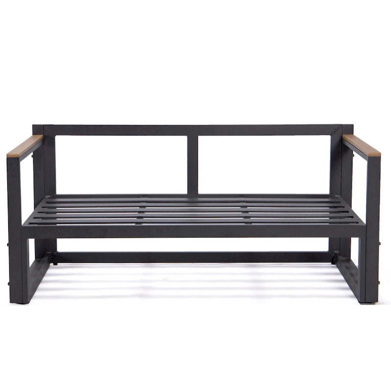 Chelsea 3-Piece Outdoor Aluminum Sectional Set in Black Frame for Patio Porch Backyard Garden