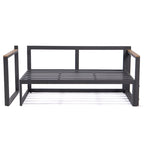 Chelsea 3-Piece Outdoor Aluminum Sectional Set in Black Frame for Patio Porch Backyard Garden