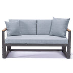 Chelsea 3-Piece Outdoor Aluminum Sectional Set in Black Frame for Patio Porch Backyard Garden