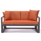 Chelsea 3-Piece Outdoor Aluminum Sectional Set in Black Frame for Patio Porch Backyard Garden