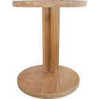 Nordic Style Natural Teak C Shaped Side Table - 16 X16