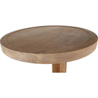 Nordic Style Natural Teak C Shaped Side Table - 16 X16