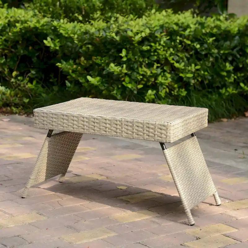 Portable Folding Wicker Table