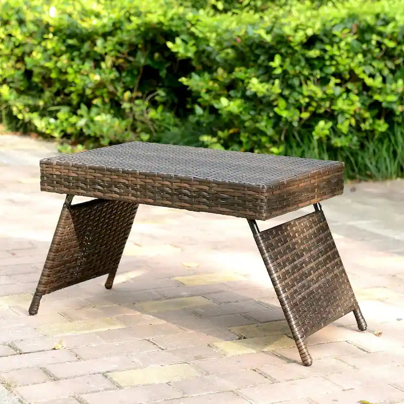 Portable Folding Wicker Table