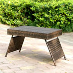 Portable Folding Wicker Table