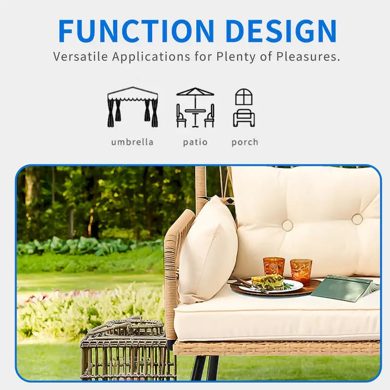 Moasis Black 6-Piece Patio Wicker Furniture Conversation Set - 6 PCS
