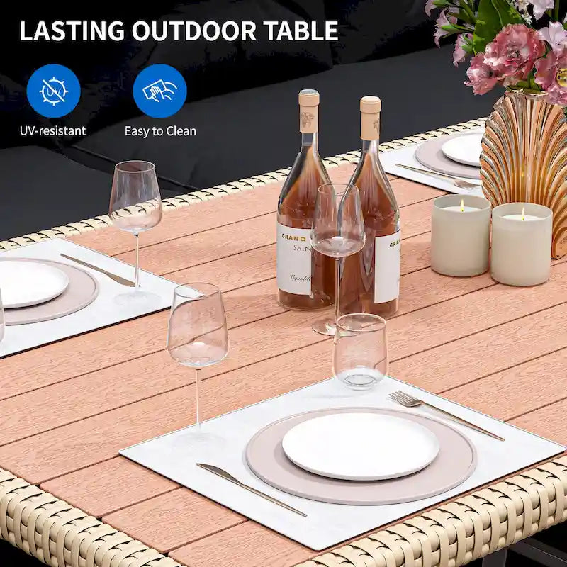 Moasis Black 6-Piece Patio Wicker Furniture Conversation Set - 6 PCS
