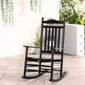 Outsunny Traditional Wooden High-Back Rocking Chair for Porch, Indoor/Outdoor - 26.25  x 34  x 45.75