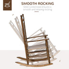 Outsunny Traditional Wooden High-Back Rocking Chair for Porch, Indoor/Outdoor - 26.25  x 34  x 45.75