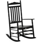 Outsunny Traditional Wooden High-Back Rocking Chair for Porch, Indoor/Outdoor - 26.25  x 34  x 45.75