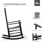 Outsunny Traditional Wooden High-Back Rocking Chair for Porch, Indoor/Outdoor - 26.25  x 34  x 45.75