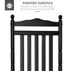 Outsunny Traditional Wooden High-Back Rocking Chair for Porch, Indoor/Outdoor - 26.25  x 34  x 45.75