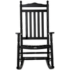 Outsunny Traditional Wooden High-Back Rocking Chair for Porch, Indoor/Outdoor - 26.25  x 34  x 45.75