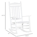 Outsunny Traditional Wooden High-Back Rocking Chair for Porch, Indoor/Outdoor - 26.25  x 34  x 45.75