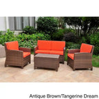 International Caravan Lisbon 4-Piece Patio Conversation Set with Cushions
