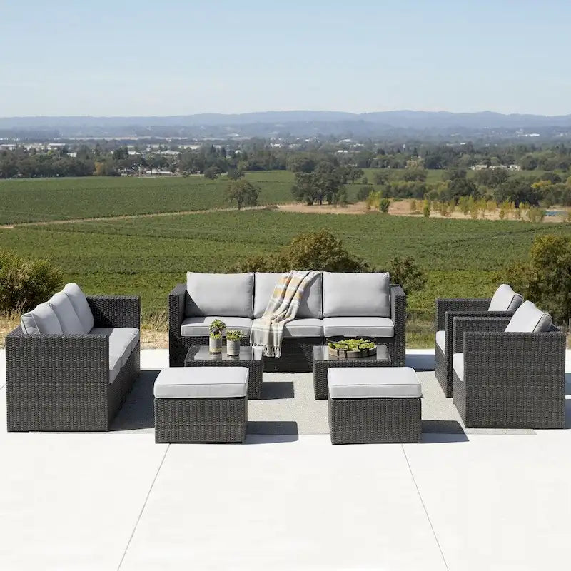 Corvus Trey 12-piece Sectional Wicker Patio Sofa Set