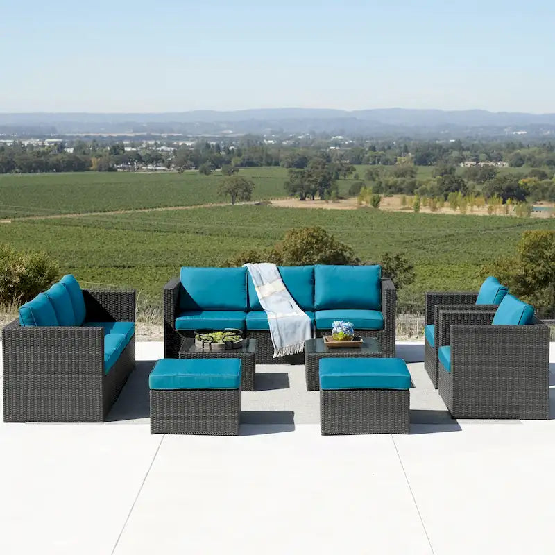 Corvus Trey 12-piece Sectional Wicker Patio Sofa Set