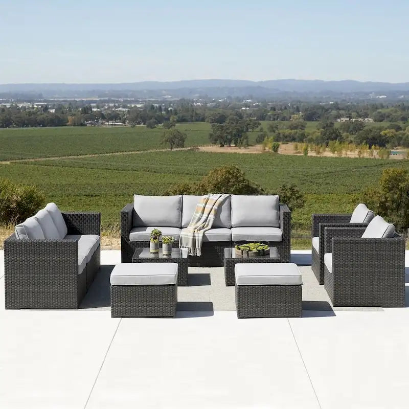 Corvus Trey 12-piece Sectional Wicker Patio Sofa Set
