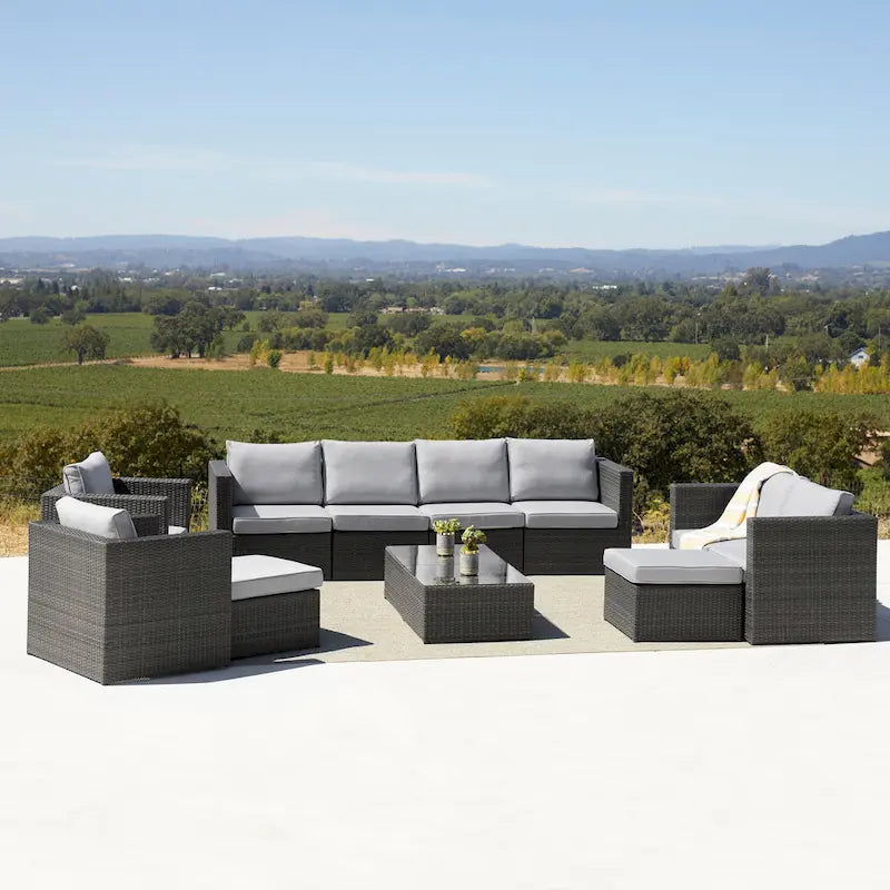 Corvus Trey 12-piece Sectional Wicker Patio Sofa Set