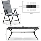 PURPLE LEAF Outdoor Patio Dining Set Folding Chairs And Table
