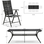 PURPLE LEAF Outdoor Patio Dining Set Folding Chairs And Table
