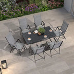 PURPLE LEAF Outdoor Patio Dining Set Folding Chairs And Table